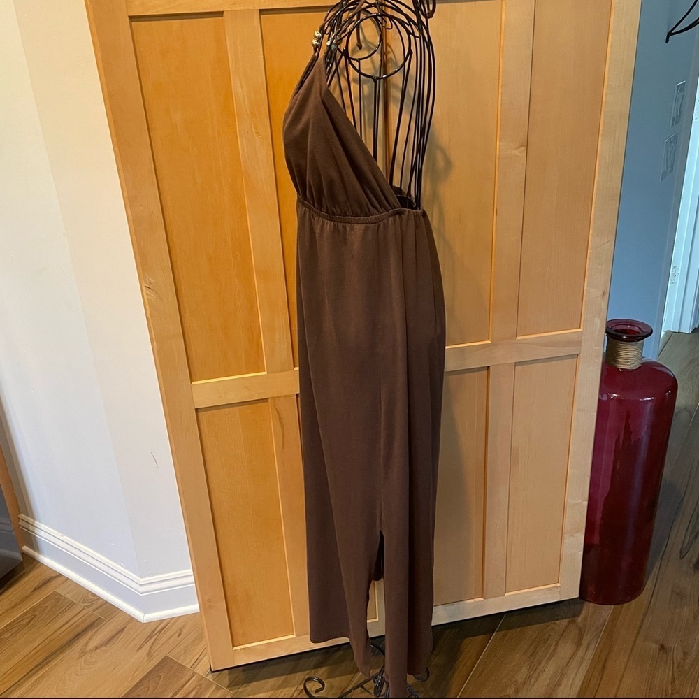 Faded Glory brown summer halter Dress size Medium - Picture 5 of 8